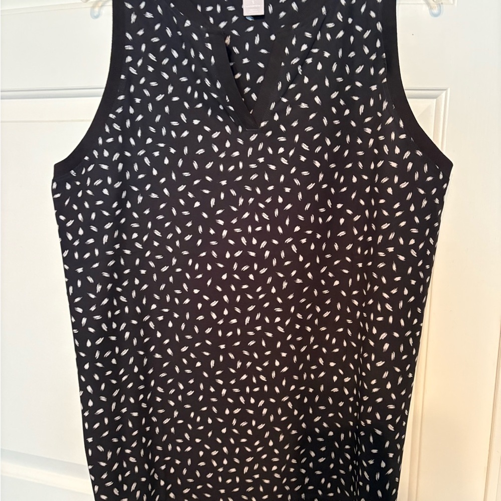 Chico's Black and White Patterned Tank Top